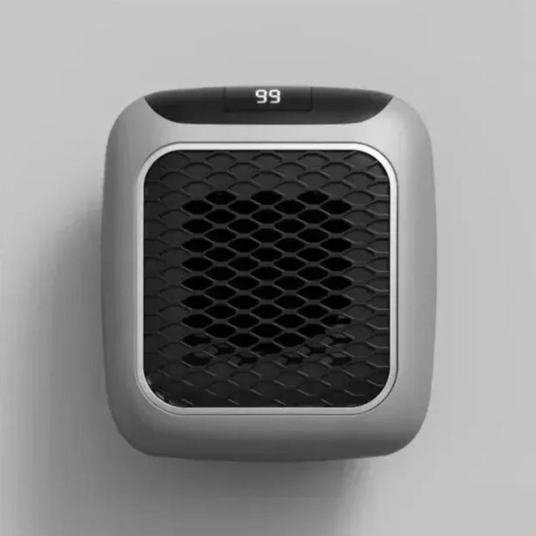 Mini aerotermă pentru priză cu telecomandă și afișaj