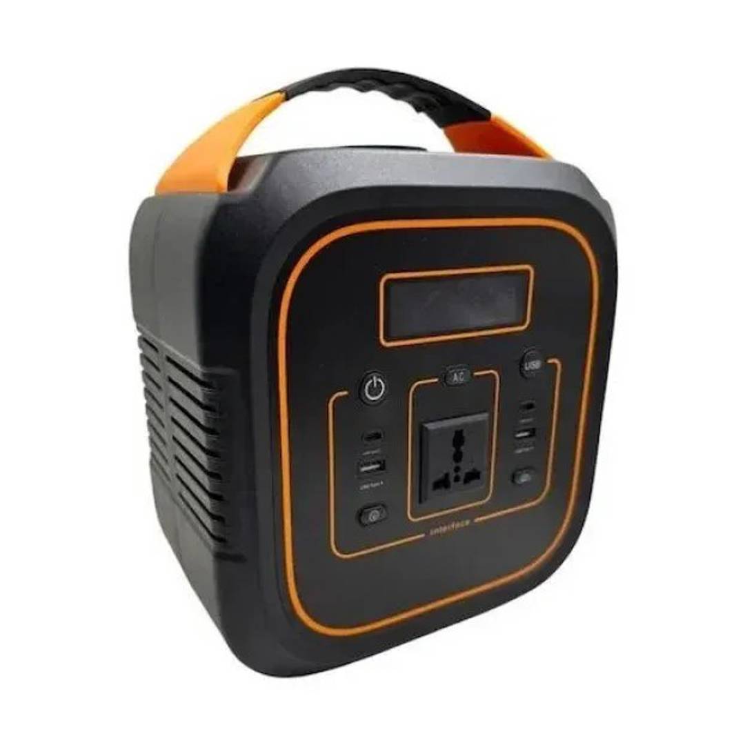 Tragbare Powerstation mit AC-Steckdose, USB-Anschlüssen und Display