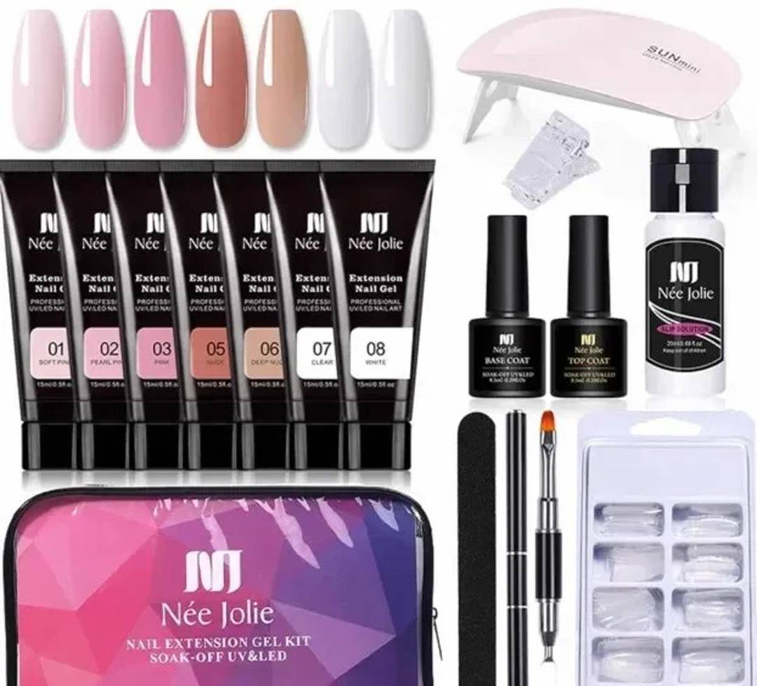 Набор для наращивания ногтей с LED-лампой 6 Вт и полигелем 7 цветов
