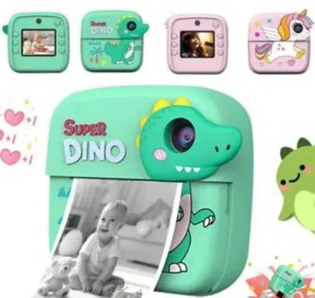 Дитячий фотоапарат Dino з миттєвим друком, 20 МП, екран 2,4 дюйма