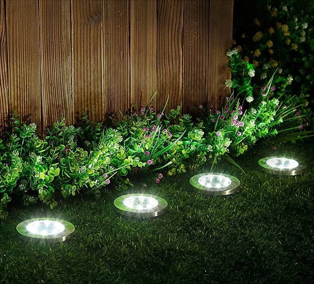 Solarni LED diskovi za stazu i travnjak, set od 4 komada