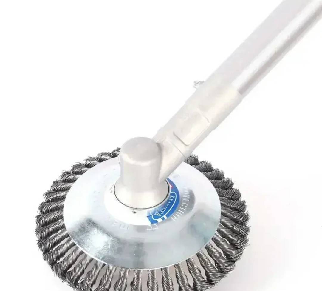 6" steel brush for a motorized trimmer