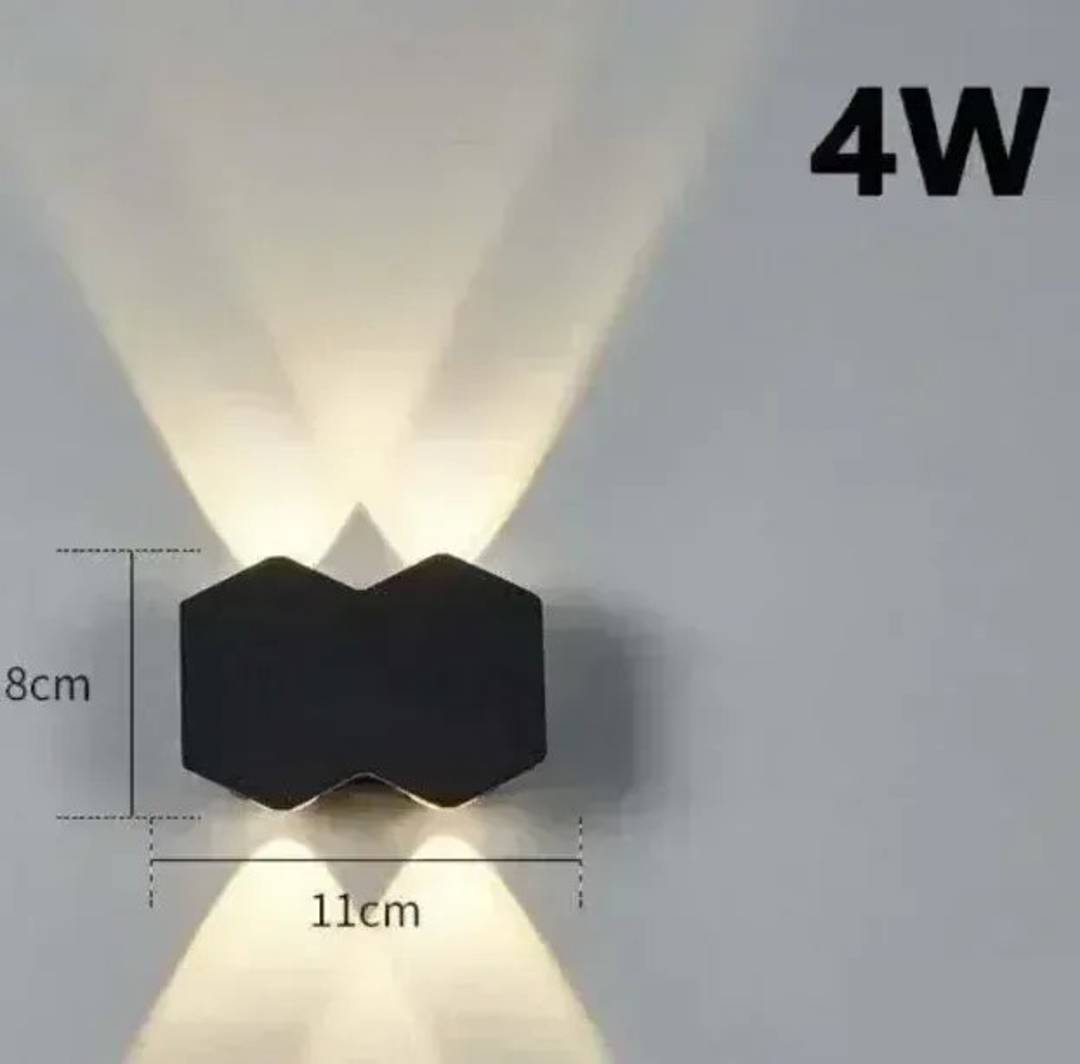 4 W LED wall light, IP65, black aluminium, 11 x 8 cm