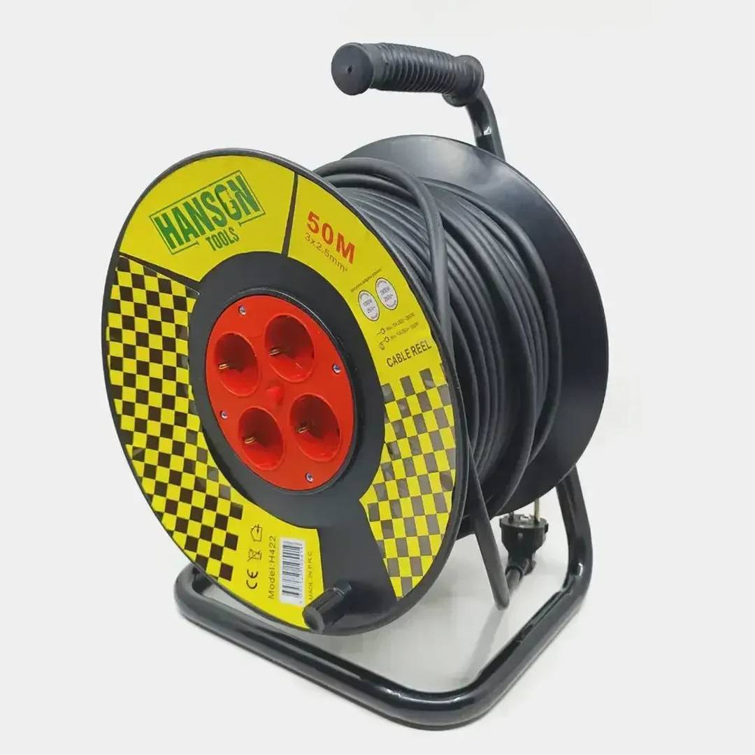 Produžni kabl na motalici Hanson 50 m, 3 × 2,5 mm², 4 utičnice