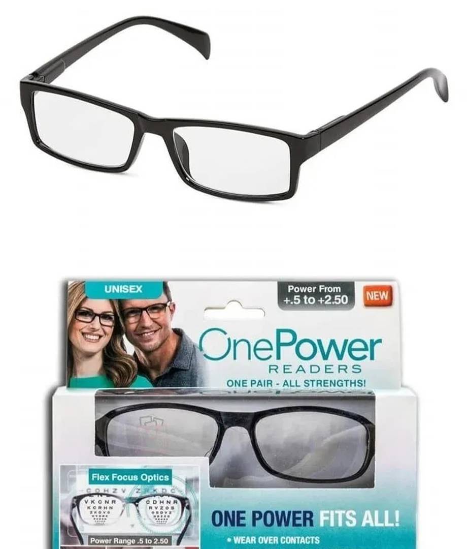 Reading glasses with adjustable magnification from +0.5 to +2.5