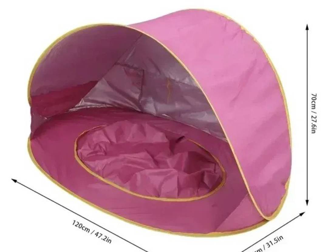Плажна палатка за бебета с басейн и UV защита UPF 50+, 120 × 80 × 70 cm