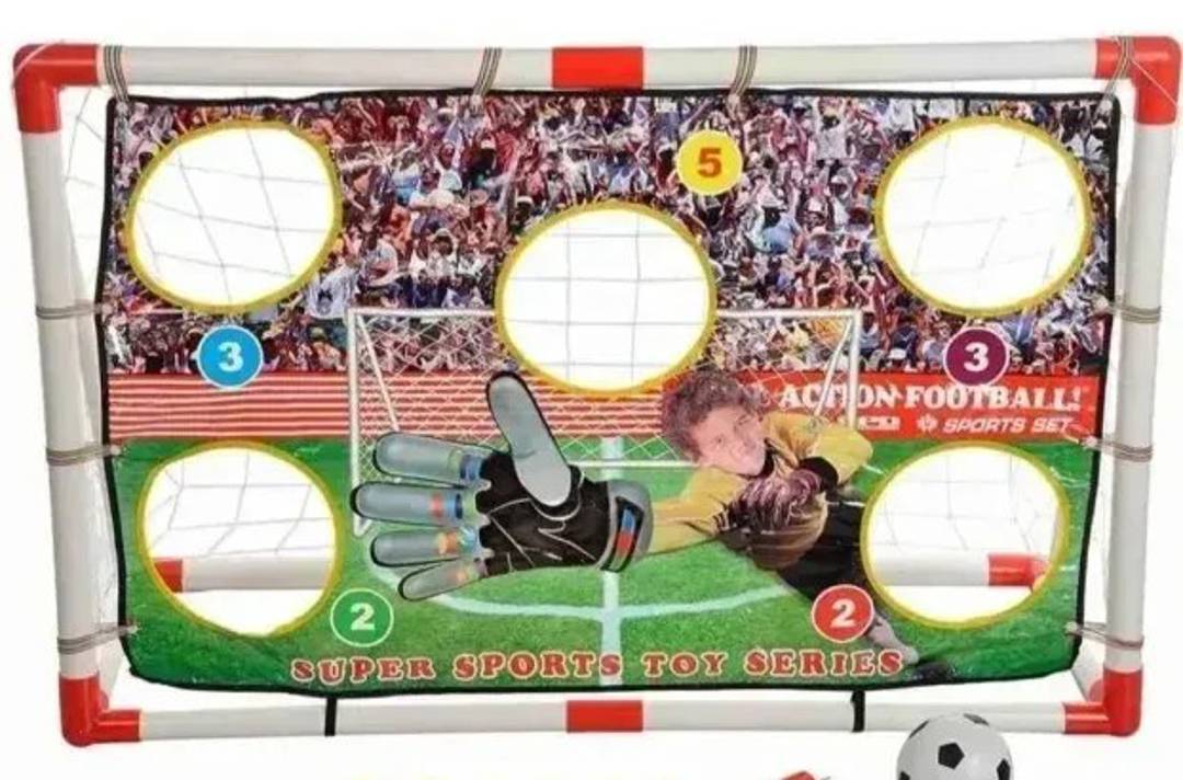 Dečji fudbalski gol sa metom, 121 x 79 x 54 cm, sa loptom i pumpom