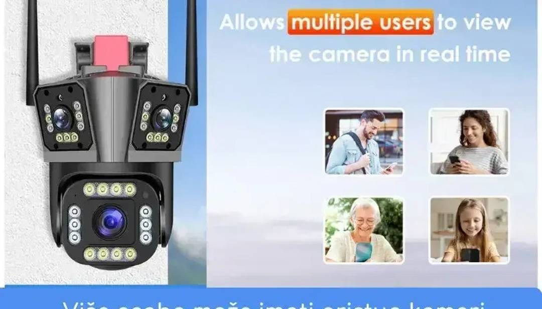Spoljna Wi-Fi PTZ kamera sa tri sočiva i 10× hibridnim zumom