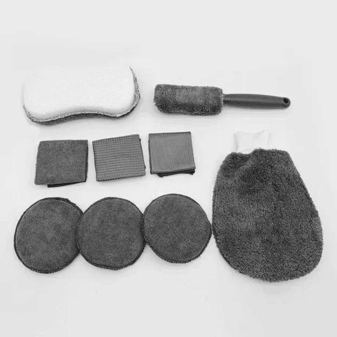 Mikrofiber set za pranje i održavanje automobila, 9 delova