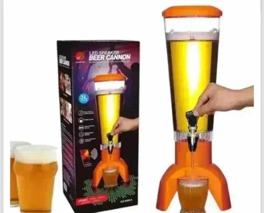 Točilica za pivo 3 l u obliku rakete sa LED svetlom i Bluetooth zvučnikom