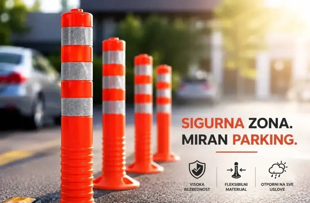 Гнучкий паркувальний стовпчик 65 см зі світловідбивними смугами
