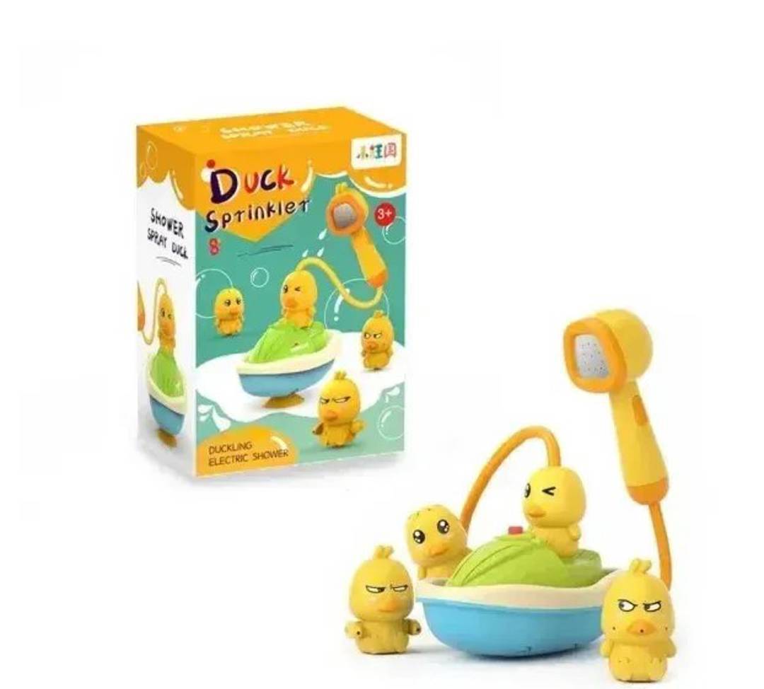 Badeente mit Wasserspritzfunktion, Dusche und Boot