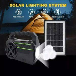 Sistem de iluminat solar GD-8881 cu 3 becuri LED, radio și Bluetooth — Beograd