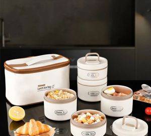 Thermobehälter-Set aus Edelstahl mit Thermotasche, 4 Behälter — Beograd