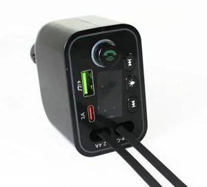 Auto punjač Y4 4u1 120 W sa uvlačivim kablovima, Bluetooth 5.3 i FM transmiterom — Beograd
