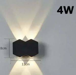 Zidna LED lampa 4 W, IP65, crna aluminijumska, 11 x 8 cm — Beograd
