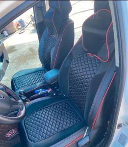 Komplet presvlaka za auto sedišta od napa kože sa 3D lumbalnom potporom — Beograd