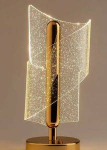 LED-Tischlampe mit Acrylspirale und goldenem Sockel — Beograd