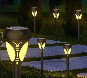 Solarne baštenske lampe u obliku leptira, set od 10 komada — Beograd