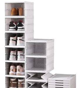 Kunststoff-Schuhschrank mit 6 faltbaren Boxen und transparenten Türen — Beograd