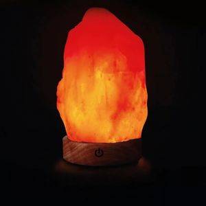 Himalaya-Salzlampe mit Holzsockel, USB, ca. 15 cm hoch — Beograd