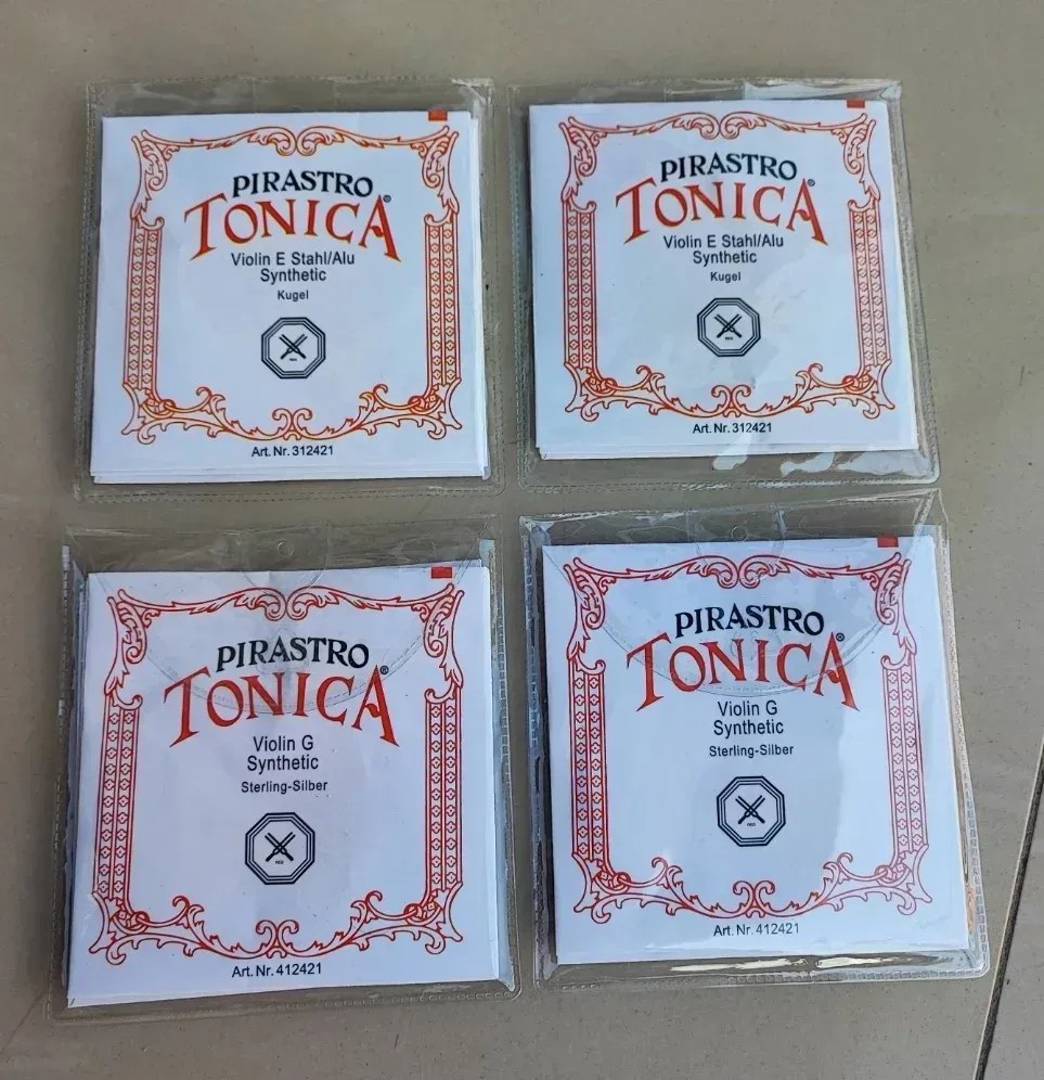 Pirastro Tonica violin strings, 4/4 and 3/4, set
