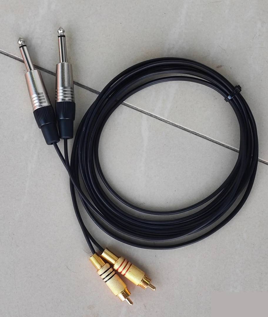 Kabl 2× RCA (činč) na 2× banana 6,3 mm, pozlaćen, 3 m