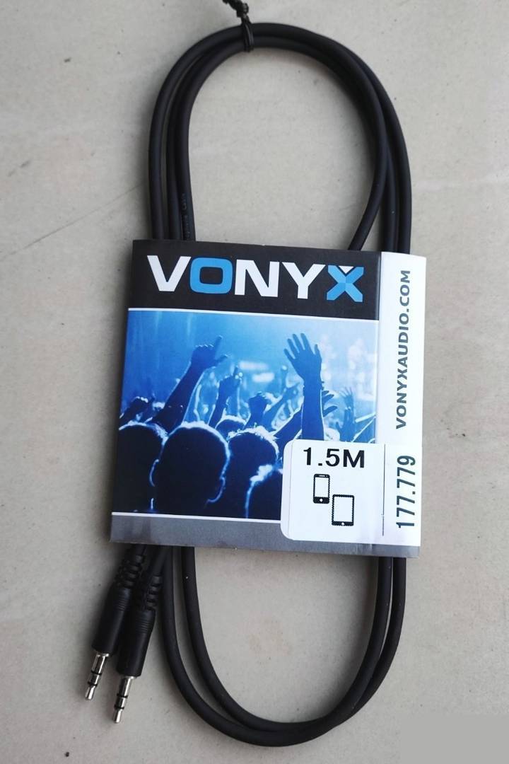 Cablu AUX Vonyx cu jack mic de 3,5 mm stereo – jack stereo de 3,5 mm, 1,5 m