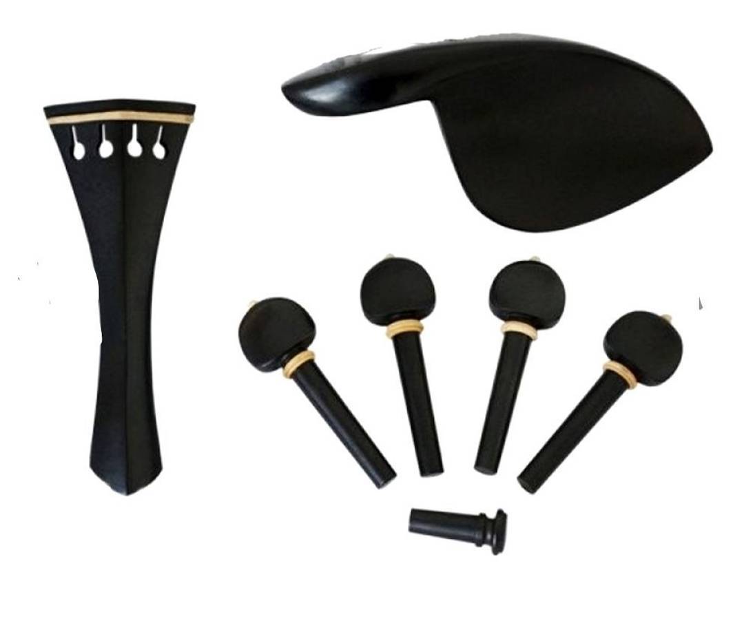 7-piece ebony violin accessory set, 4/4