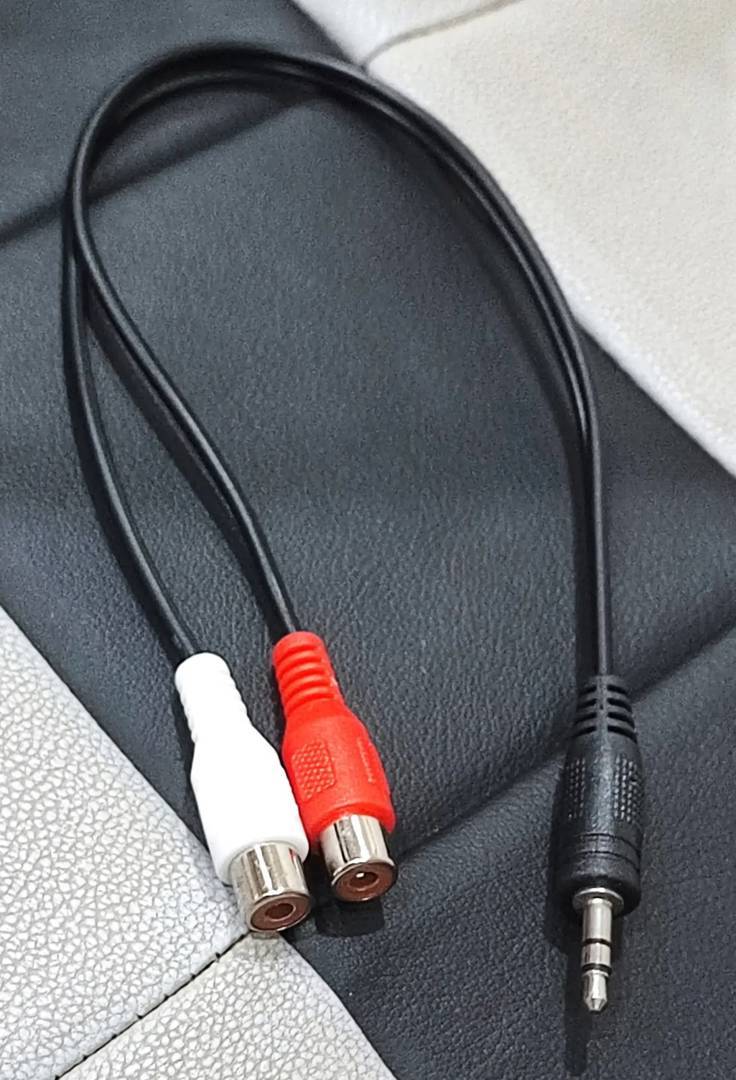 Кабель 2× RCA (тюльпан) гнездо на мини-джек 3,5 мм, 32 см