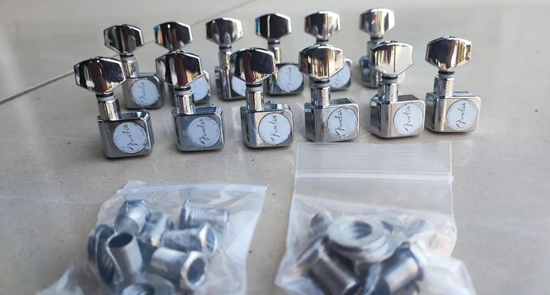 Fender electric guitar tuning machines, 6-in-line set