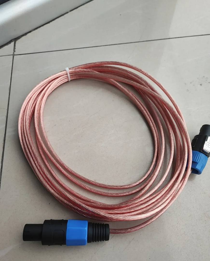 Lautsprecherkabel Speakon–Speakon 2× 2,5 mm², transparent