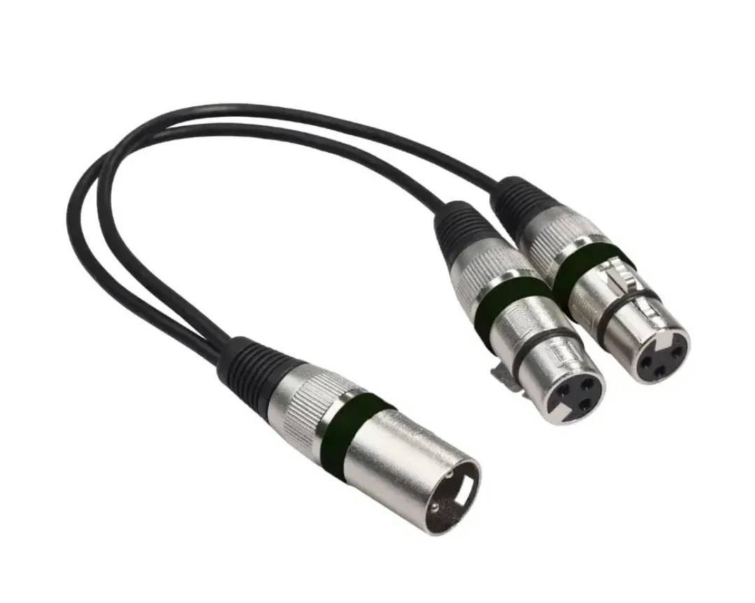 Cablu splitter Y 2× XLR mamă la XLR tată, 30 cm