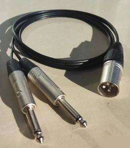 Kabl 2× banana 6,3 mm mono na XLR muški — Bor
