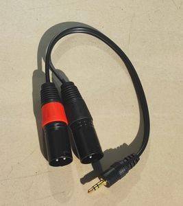 Y kabl 2× XLR muški na mini banana 3,5 mm stereo — Bor