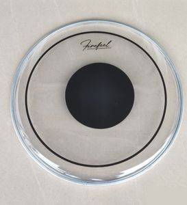 Transparente zweilagige Trommelfell mit schwarzem Punkt, Pinstripe (6"–13") — Bor