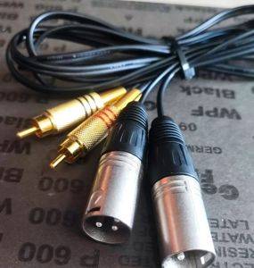 Kabl 2× RCA muški na 2× XLR muški, 2 m — Bor