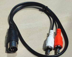 DIN-5-polig auf 2× RCA (Cinch)-Kabel, 0,5 m — Bor