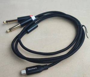 Bochara USB-C-auf-2×-6,3-mm-Monoklinke-Kabel, 1 m — Bor