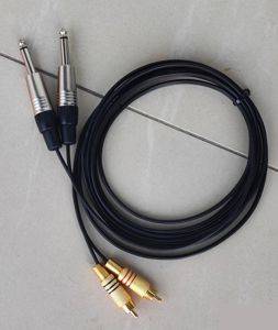 Kabel 2× RCA (Cinch) auf 2× 6,3-mm-Bananenstecker, vergoldet, 3 m — Bor