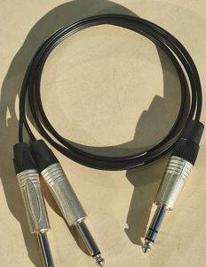 Kabel 2× 6,3-mm-Monoklinke auf 6,3-mm-Stereoklinke, 1 m — Bor
