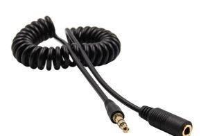 Proel Spiralkabel-Verlängerung 3,5 mm Stecker – Buchse, 34–50 cm — Bor