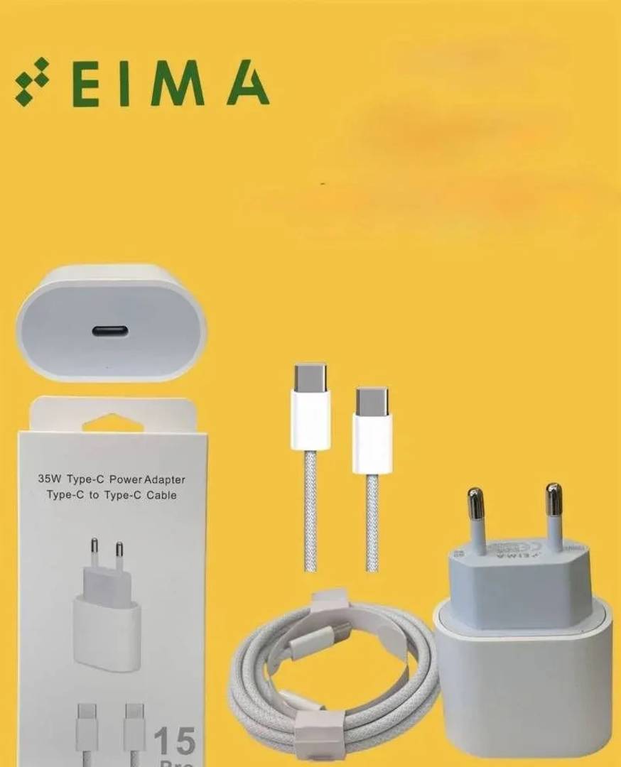Încărcător de priză EiMa M35 35W, cu cablu Type-C la Type-C, alb