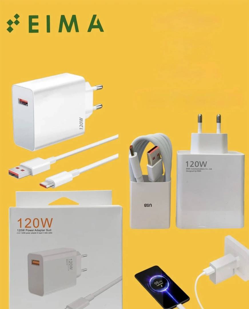 Încărcător de priză EiMa 120W pentru Xiaomi, cu cablu Type-C