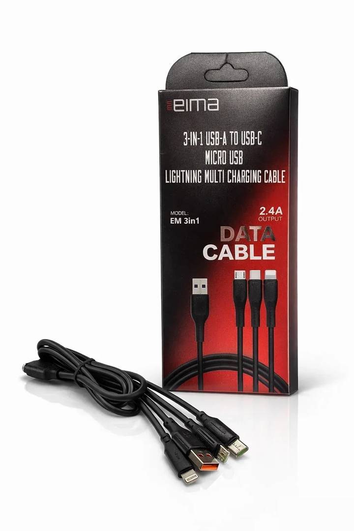 Cablu USB EiMa 3 în 1 Lightning / Micro USB / Type-C