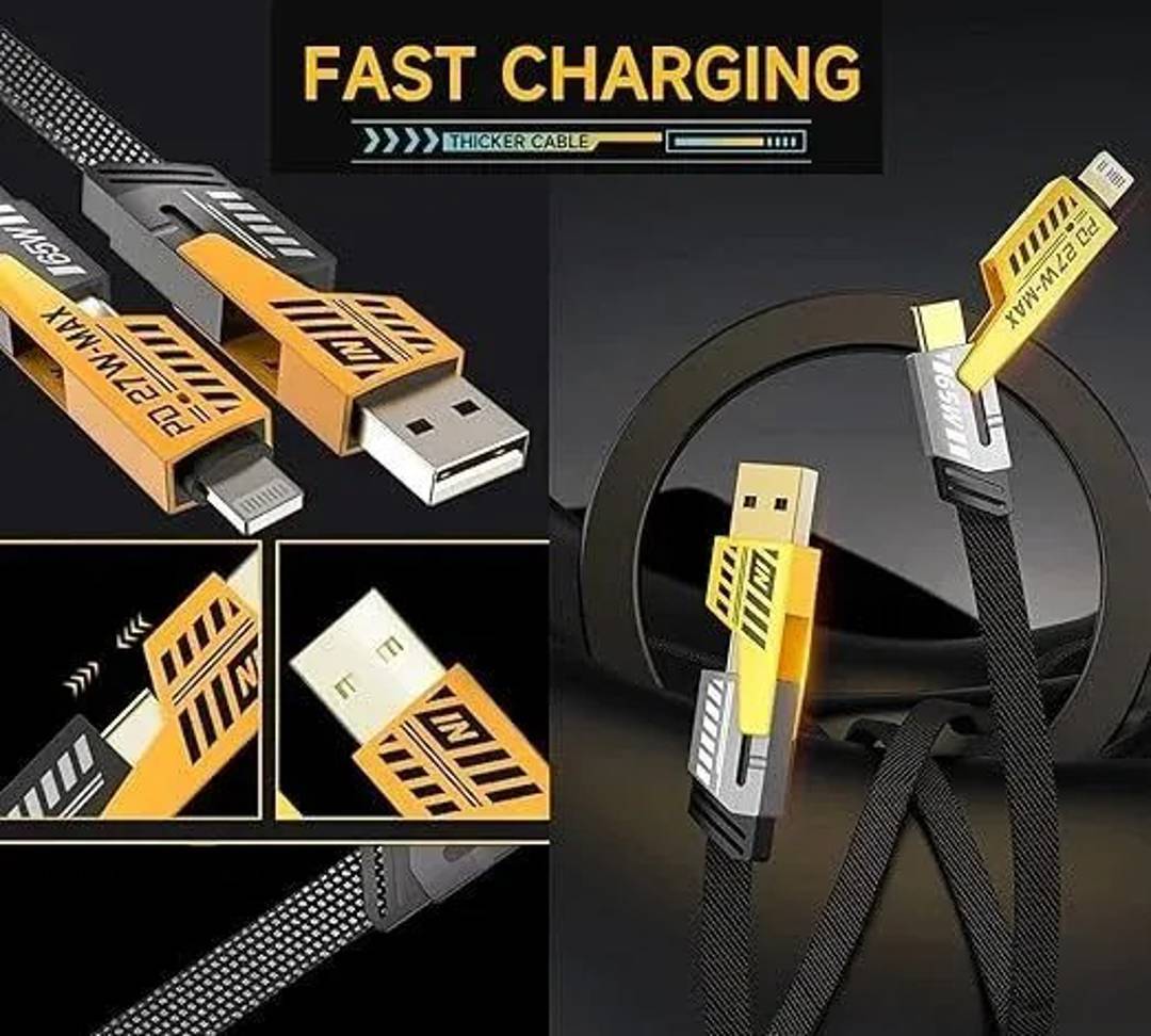Cablu USB EiMa E4-1 4 în 1 65W/27W, Lightning / Type-C / USB-A