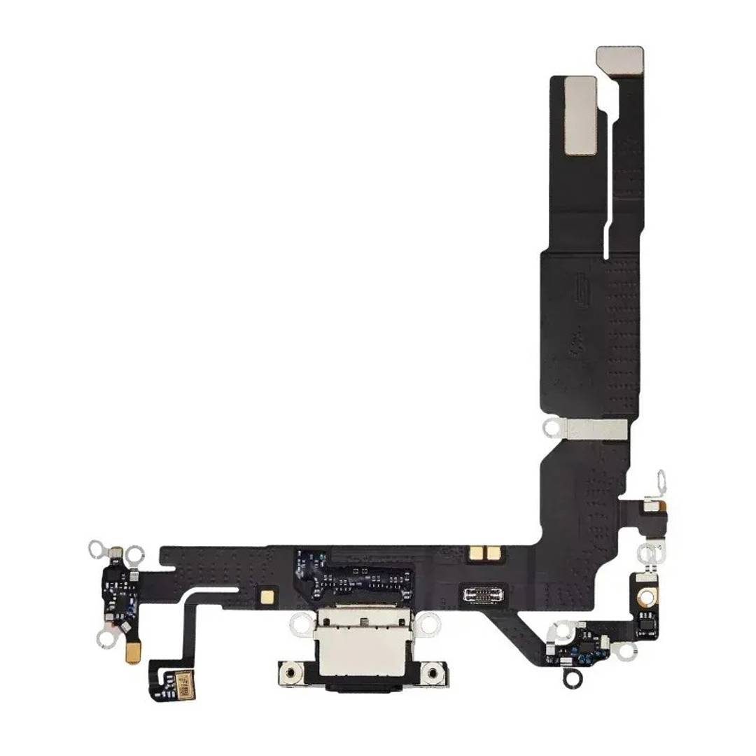 Flex cable with charging port for iPhone 16, black