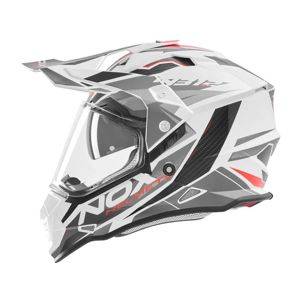 Helm NOX N312 Track Enduro mit Visier, rot-weiß — neu — Niš
