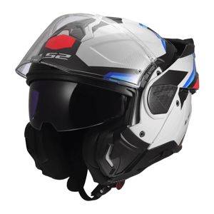 Helm LS2 FF910 Advant II Triple Klapphelm, weiß-blau-rot — neu — Niš